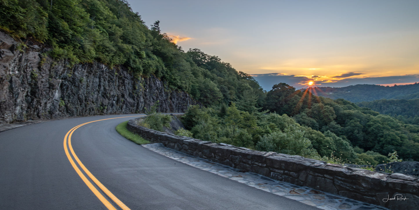 Cliffside Curve - Blue Ridge Parkway, NC - Prints