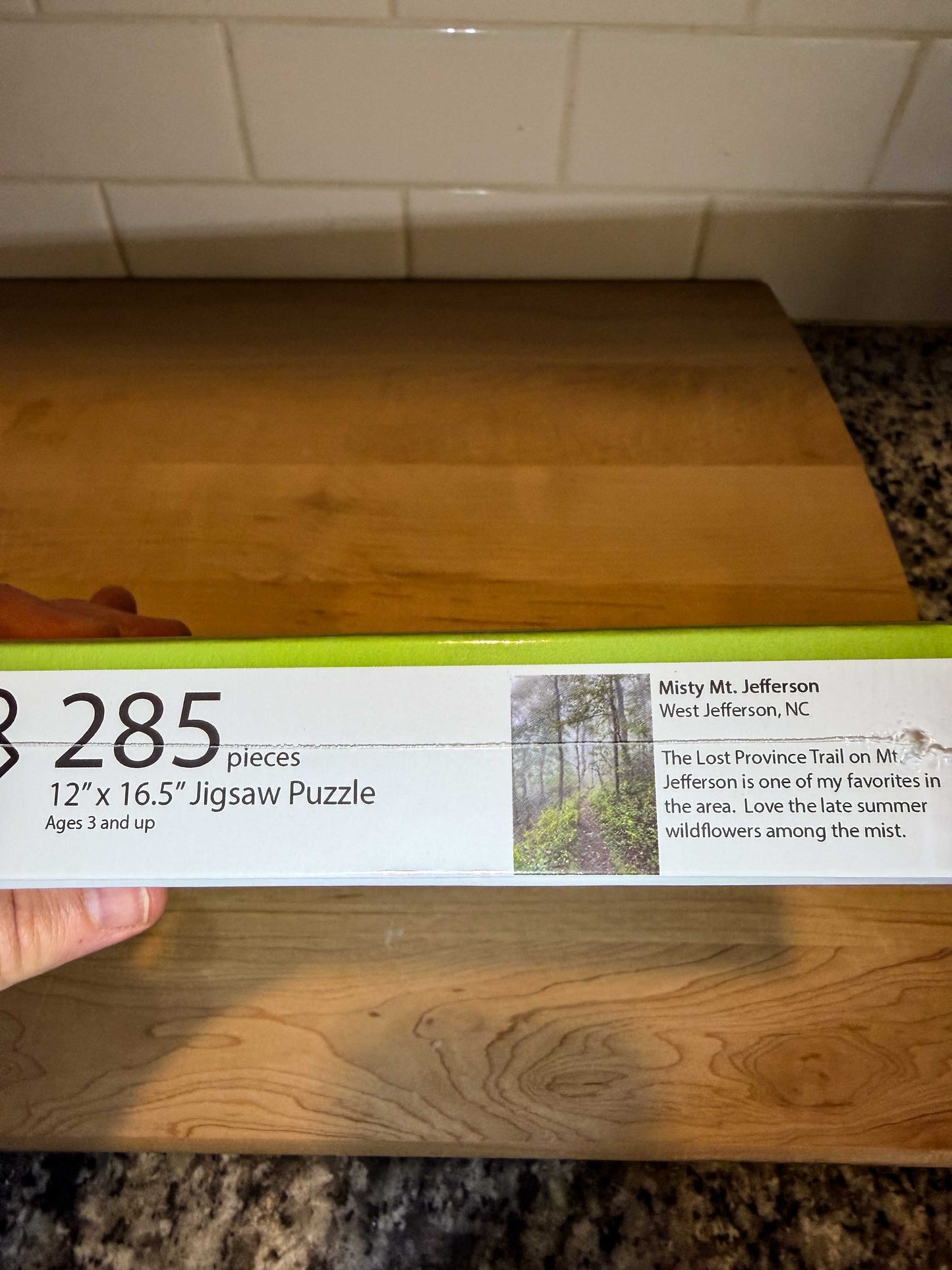 Mount Jefferson hiking trail puzzle box North Carolina