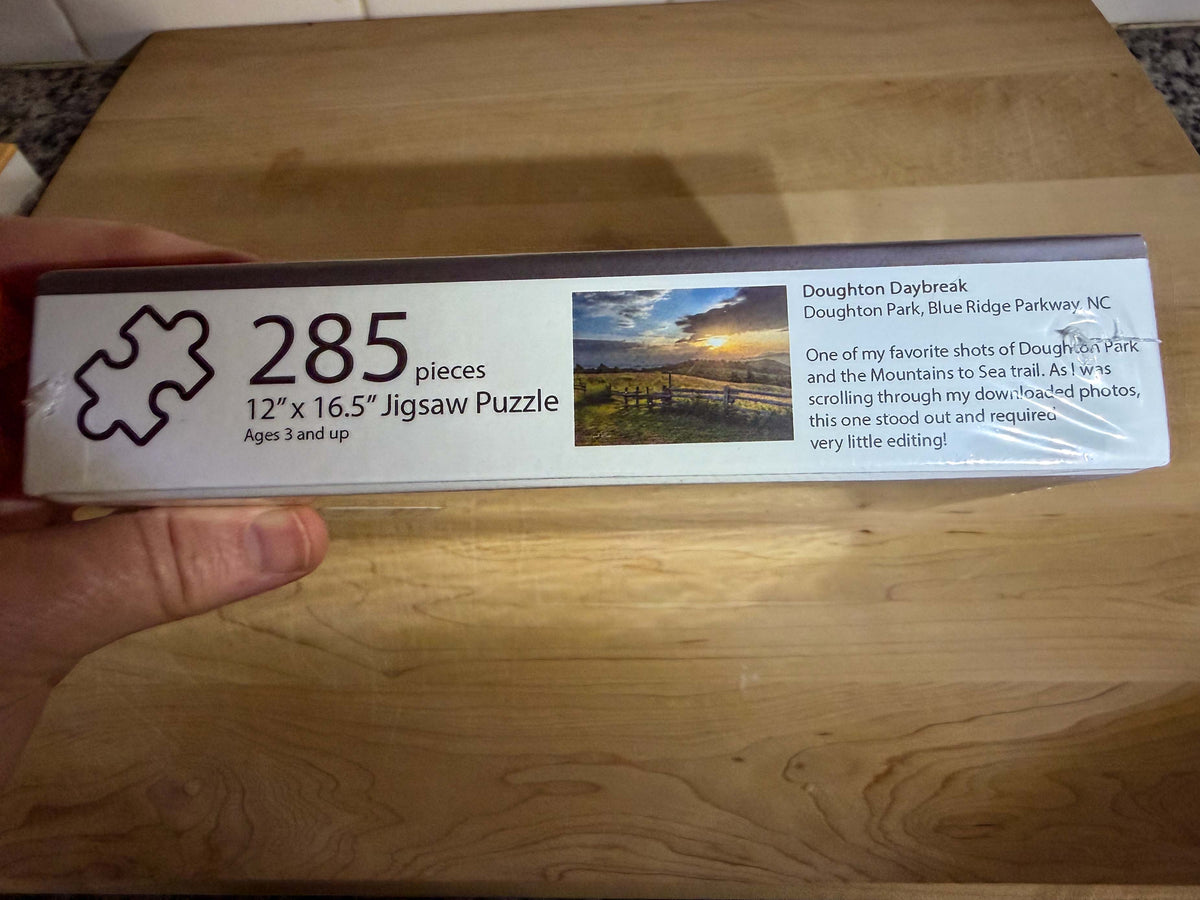 Doughton Park sunrise jigsaw puzzle box Blue Ridge Parkway North Carolina