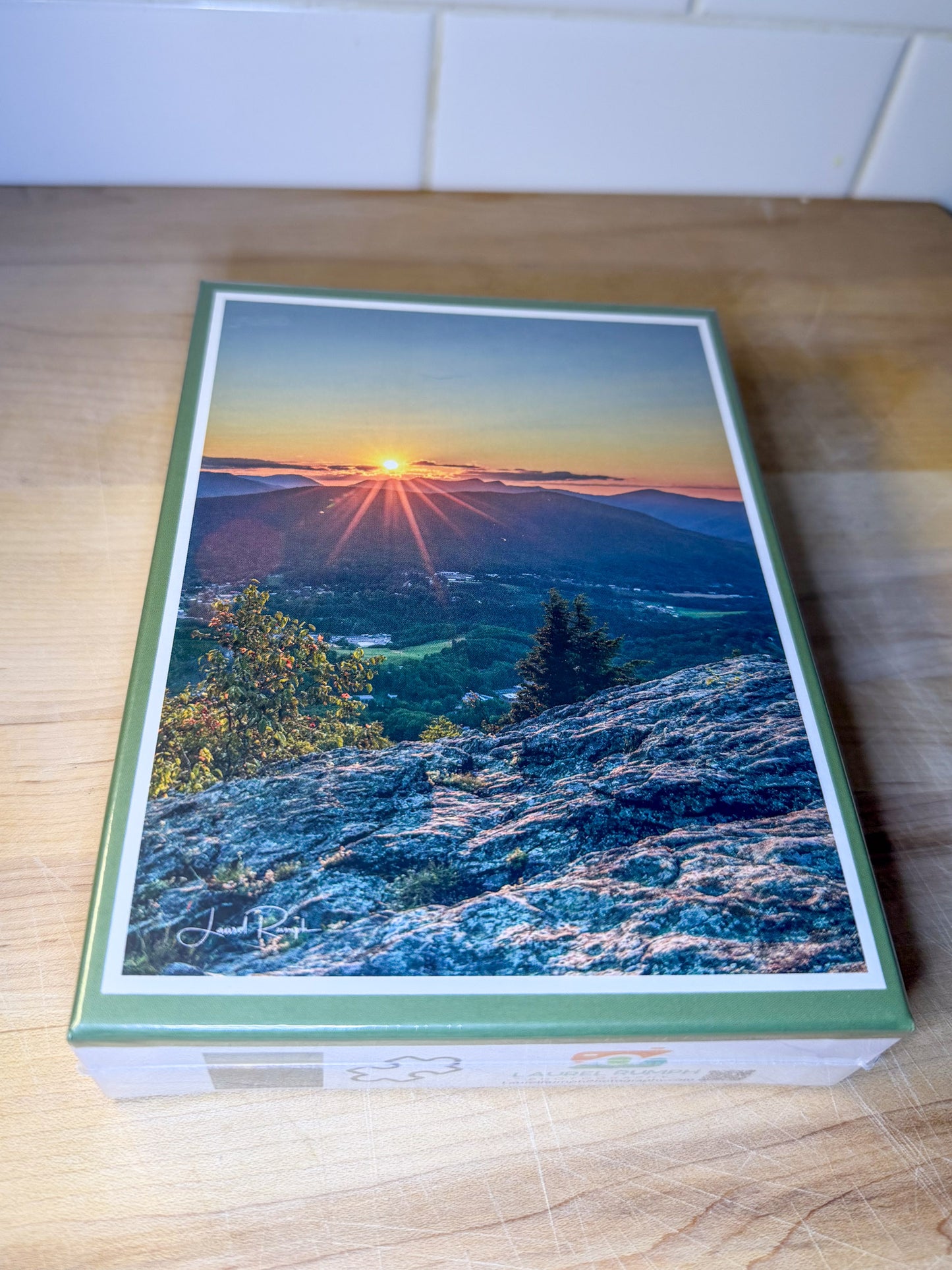 Final Flare — Mt. Jefferson Sunset Jigsaw Puzzle, North Carolina