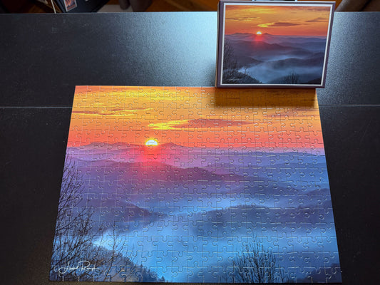 Parkway to Pilot — Pilot Mountain Jigsaw Puzzle, Blue Ridge Parkway NC