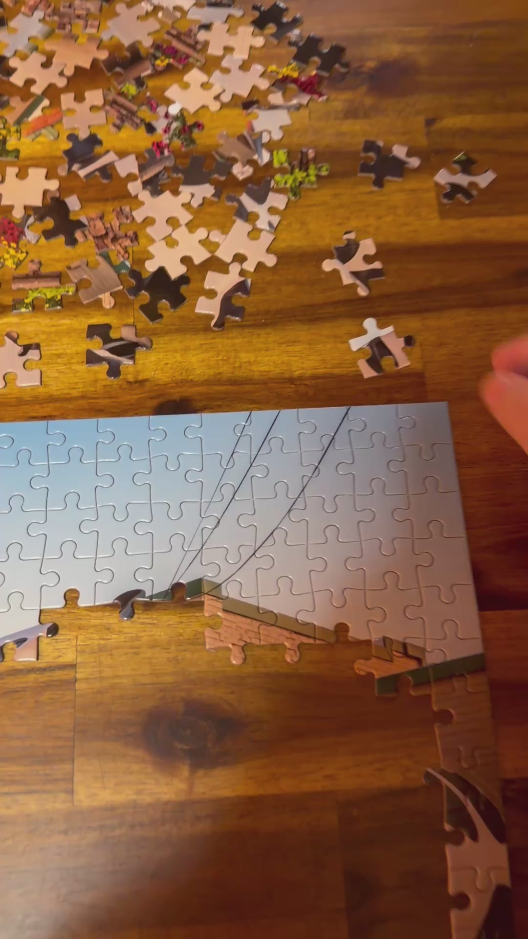 Video demonstrating jigsaw puzzle pieces and how well they fit, for puzzles of Ashe county north carolina and the blue ridge parkway.