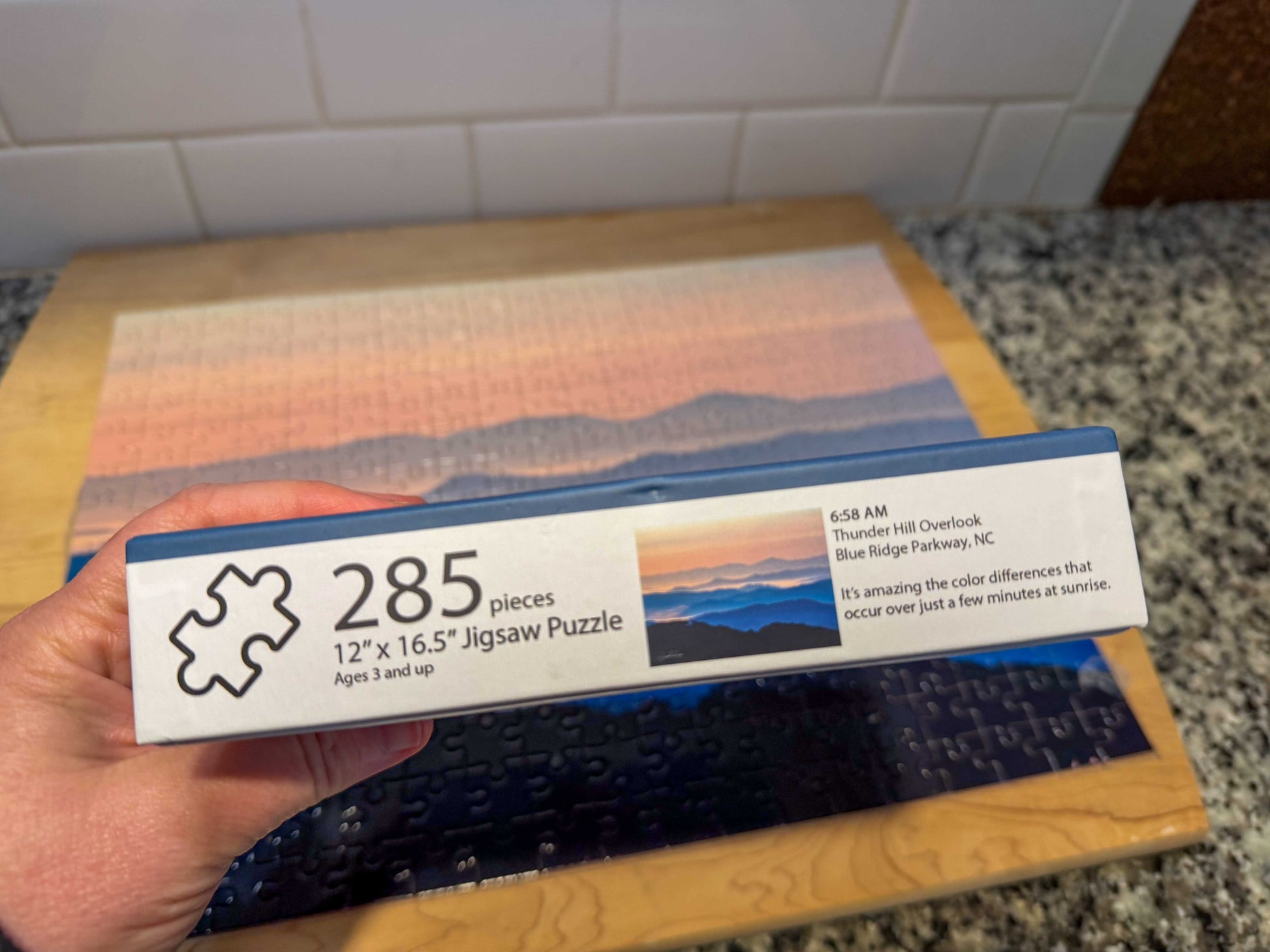 Blue Ridge mountain sunrise puzzle box, Blowing Rock North Carolina